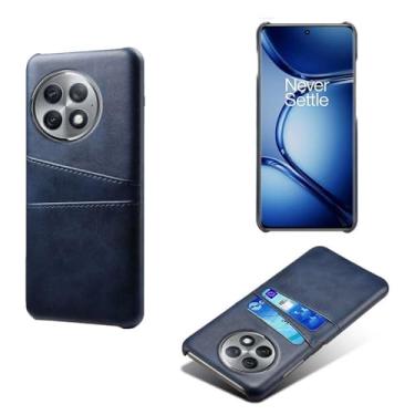 Imagem de Capas Compatível com Oneplus ACE 2 PRO,Caso de couro PU-Tampa de telefone a prova de choque com 2 slots de cartão,Proteção anti-impressão digital e anti-gota-Blue