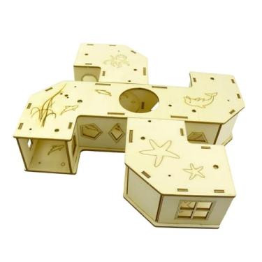 Imagem de Bothyi Túnel de Hamster, Casa de Brinquedo, Acessórios para Gaiola de Estimação, Brinquedo para Animais de Estimação, Tubos E Túneis de Hamster de Madeira Pa, 22 cm x 22 cm x 5 cm