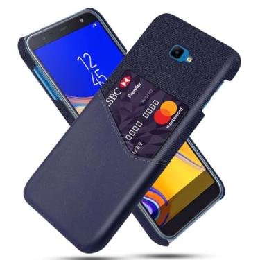 Imagem de Capa para Samsung Galaxy J4 PLUS,Tela e tampa de couro PU,Anti-deslizante,Resistência à impressão digital,Caso de proteção de 360°com 1 slot de cartão atrás-Blue