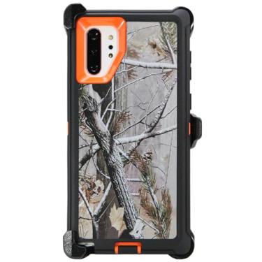 Imagem de WallSkiN Capa para Galaxy Note 10 Plus Heavy Duty Corpo Inteiro Proteção contra Queda Suporte de Transporte de Grau Militar | Coldre para Homens Cinto com Suporte de Clipe – Camuflagem/Laranja
