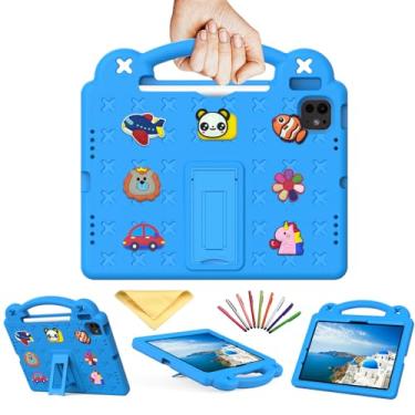 Imagem de UUcovers Capa infantil para iPad Air de 11 polegadas M2 (2024) e iPad Pro 11 M4 (2024) com suporte para lápis/alça/suporte/leve, fofa, macia, EVA à prova de choque, suporte de silicone para meninas,