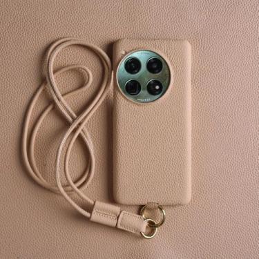 Imagem de Capa de couro de luxo para OnePlus 13 12 10Pro 11R 9Pro 10T 12R, alça transversal, cordão, capa de telefone, rosa, para OnePlus 11R