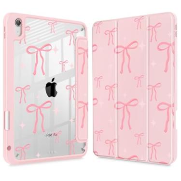 Imagem de May Chen Capa para iPad Air 11 (M3 2025 / M2 2024) 7º 6º, iPad Air 4 e 5 de 10,9 polegadas, 5º 4º (2022/2020) - Suporte para lápis + hibernar/despertar automático, capa traseira transparente à prova