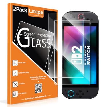 Imagem de [Pacote com 2] Protetor de tela Lmcpa para Nintendo New Switch 2 (2025) 7,9 polegadas, antiarranhões, sem bolhas, película transparente HD de vidro temperado transparente, dureza 9H, ultrafina de 0,25