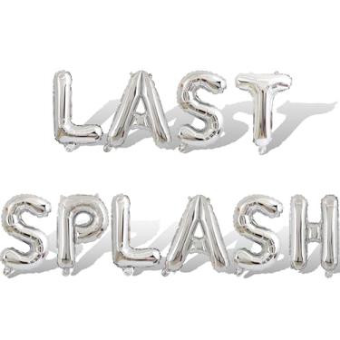 Imagem de 10Pcs Silver Last Splash Letter Balloons 16in Foil Balloon Decorations Party Decor Silver Letter Balloons Last Splash Party Supplies