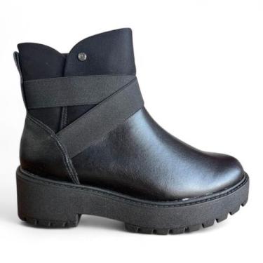 Imagem de Bota Feminina Comfortflex Tratorada Cano Curto Preta, Preto, 35
