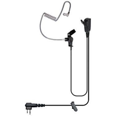 Imagem de Klein Electronics Signal-K1 Fone de ouvido profissional de vigilância com fio dividido para uso com rádios Kenwood/HYT/Relm, botão PTT Push-to-Talk com microfone integrado e clipe de roupas
