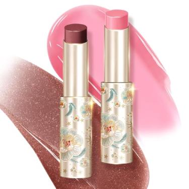 Imagem de CATKIN Bálsamo labial brilhante, ultra hidratante, brilho labial matizado, geleia, derretimento, creme reparador, manteiga de karité, calmante para lábios secos, acabamento orvalhado, 3,4 g, conjunto