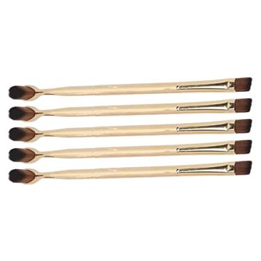 Imagem de Pincel Corretivo Cabo Dourado Seguro Ergonômico Escova de Dentes de Ponta Dupla Pincel de Maquiagem Portátil Uso Doméstico