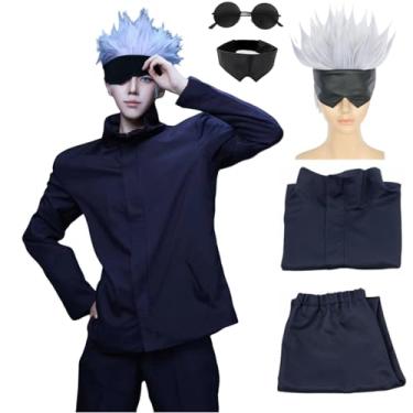 Imagem de Moalioi Fantasia De Anime Satoru Cosplay, Uniforme Com Máscara, Óculos E Peruca, Conjunto Completo Para Homens (Atoru 2 + G)