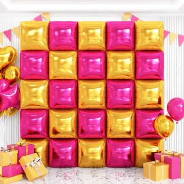 Imagem de Hot Pink and Gold Balloons Wall Tunnel Backdrop Double Sided Pink Metallic Balloon Arch Garland Kit for Girls Bachelorette, Wedding, Anniversary, Birthday Party Background Decoration