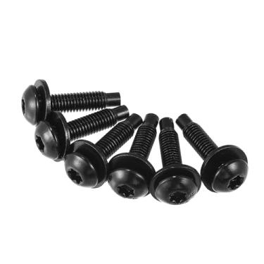 Imagem de REPAIROCK Parafusos Torx de topo rígido para Jeep Wrangler 2007-2018 Parafusos de substituição automotivos extralongos aço inoxidável preto 6 peças de reposição automotiva