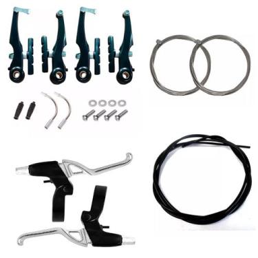 Imagem de Kit Freio V Brake Alumínio Completo Com Cabo E Conduite Gta - Biciclo 