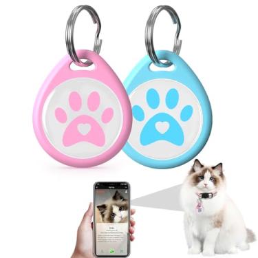 Imagem de Pacote com 2 etiquetas de identificação para cães e gatos com código QR para coleira personalizada para gatos Perfil on-line - Digitalize QR Receba alerta instantâneo de localização de animais de