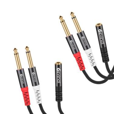 Imagem de Cabo estéreo Devinal TRS fêmea de 3,5 mm para Dual TS Mono de 6,35 mm