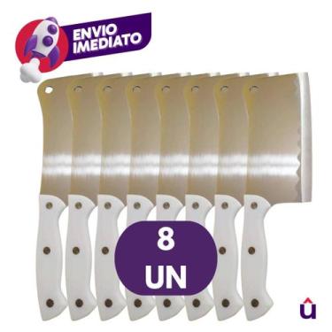 Imagem de Kit Cutelo Machadinha Inox 6 Polegada Profissional Chef Facão Cozinha 