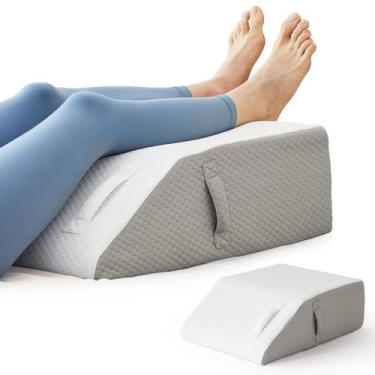 Imagem de Almofada elevadora de pernas BIEEZZK para pós-cirurgia branca/cinza