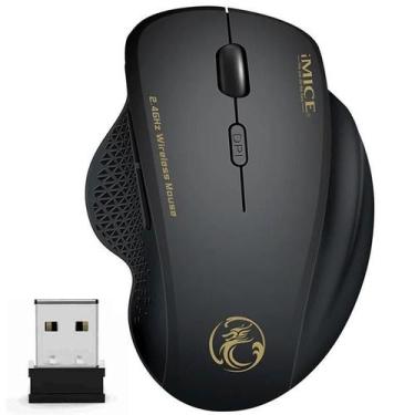 Imagem de Mouse Sem Fio 1600 DPI 2,4 GHz 6 Botões USB Ergonômico Gamer - Imice