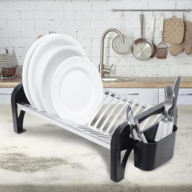Imagem de Escorredor Inox Super Compacto Preto Domum 16 Pratos