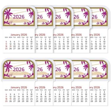 Imagem de Resurhang 10 minicalendários 2025 adesivos para carros 2025 para cartões de visita, caminhão, laptop, geladeira, casa, escritório