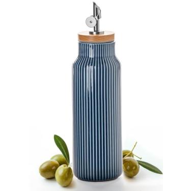 Imagem de Nucookery Frasco dispensador de azeite de oliva de cerâmica de 590 ml para spray de cozinha, recipiente de óleo de cozinha de grande capacidade para armazenamento de vinagre, molho de soja, xarope de
