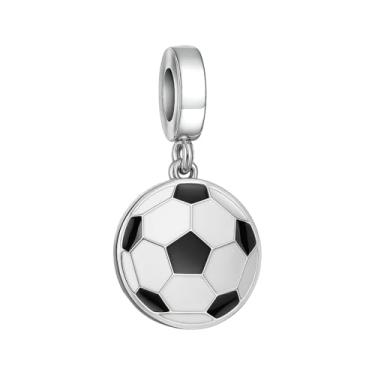 Imagem de BlingNuts Pingente de neta do time esportivo I Love Soccer Charm compatível com pingentes Pandora Pulseiras Presentes