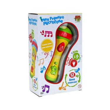 Imagem de Brinquedo Meu Primeiro Microfone Com Som e Luz - DM Toys