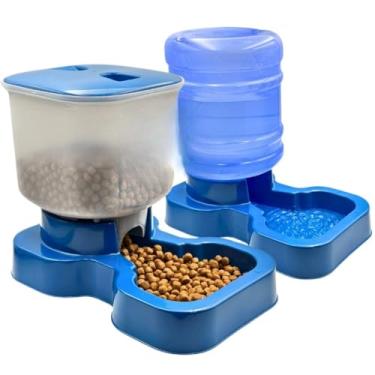 Imagem de Kit Comedouro e Bebedouro para Cachorro Cães e Gatos Automático 10LTS E 8LTS(AZUL - KIT MENPLAST)
