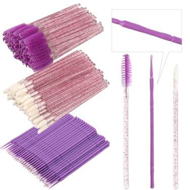 Imagem de Conjunto de 300 pincéis descartáveis de carretéis de rímel, varinha de rímel, escovas de lábio, cabo em forma de mastro, cotonete de algodão para sobrancelha, extensão de cílios, tatuagem, batom