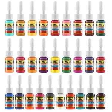 Imagem de Conjunto de tinta de tatuagem Solong TI1001-5-28 28 28 cores 5mL - Sol