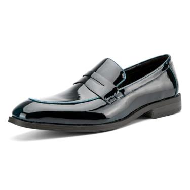 Imagem de JITAI Mocassins masculinos de veludo mocassins masculinos para terno de smoking, Azul/02, 44