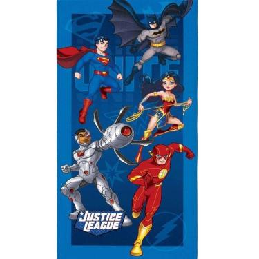Imagem de Toalha Aveludada Banho/Piscina Transfer Liga Justica 70X140M