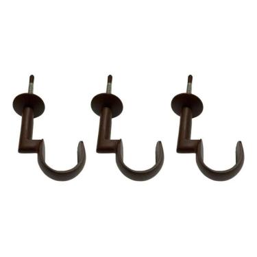 Imagem de 2X Kit 3 Suportes Teto Para Varão Cortina 28Mm