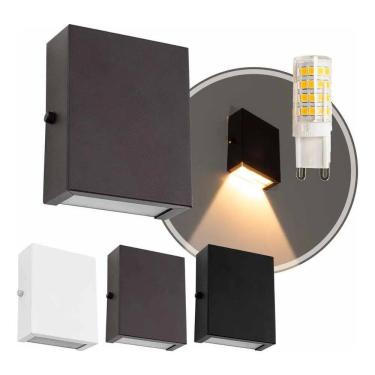 Imagem de 2X Arandela Slim 1 Foco Int/ Ext Alumínio + Led G9 5W St2780