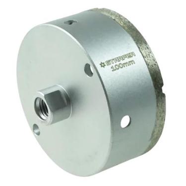 Imagem de Broca Serra Copo Diamantada 100mm Rosca M14 para Esmerilhadeira Furos 