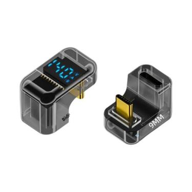 Imagem de Adaptador USB-C De Ângulo Reto 90 Graus Transferência De Dados 40Gbps 