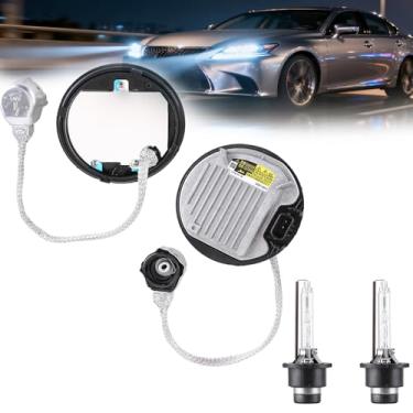 Imagem de Slakerbe 2 unidades de módulo de controle de farol de reator HID Xenon D4S/D4R Igniter&Cable, 85967-45010 DDLT004 KDLS001 Xenon HID reator de farol compatível com Lexus GS LX RX Avalon Sienna Venza