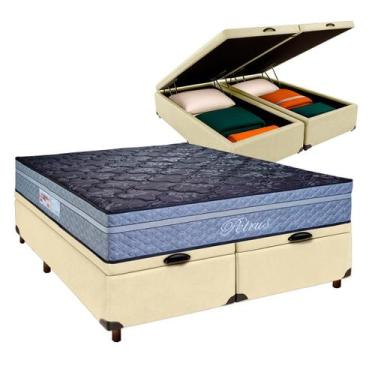 Imagem de Cama + Bau Blindado e Colchão Molas Ensacadas Queen - Paropas