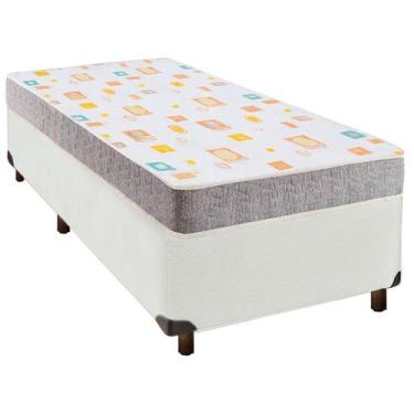 Imagem de Cama + Box Branco e Colchão D20 Solteiro Simples - Inducol