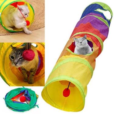 Imagem de Tunel Gato Brinquedo Pet Coelho Animais Estimaçao Bolinha Interativo R