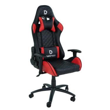 Imagem de Cadeira Gamer Escritório Ergonômica Dampher material sintético, Vermel