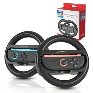 Imagem de WUXIDIXI Switch 2 Joy-Con Steering Wheel Grips - 2-Pack Ergonomic Racing Wheels for Mario Kart & Switch 2 Controllers, Enhanced Comfort for Gaming (Black)