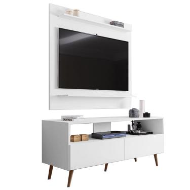 Imagem de Painel para TV 50 Pol Senna e Rack Bancada 136cm Versa M24 Branco - Mpozenato