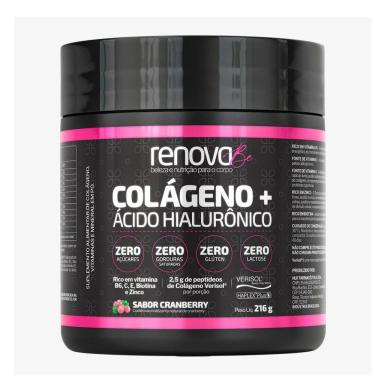 Imagem de Suplemento Alimentar Renova Be Colágeno + Ácido Hialurônico Sabor Cranberry 216g