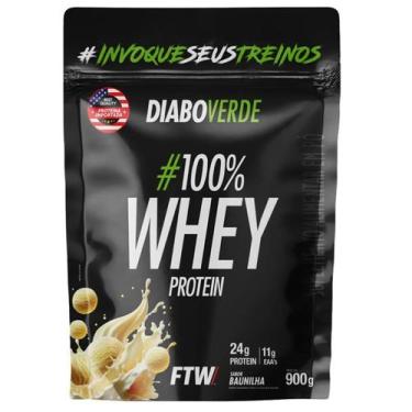 Imagem de Diabo Verde 100% Whey Protein Refil (900g) FTW, Baunilha