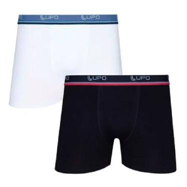 Imagem de Kit 4 Cuecas Algodão Boxer Lupo 523-088 Confortável P ao GG Cós Estamp