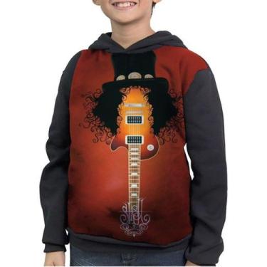 Imagem de Casaco Moletom Infantil Guitarrista Slash Guns N' Roses - smoke, Preto
