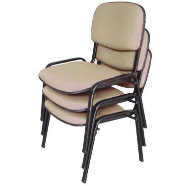 Imagem de 03 Cadeiras para Auditórios Linha Hotel Auditório Bege