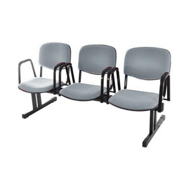 Imagem de Cadeira em longarina para Igrejas e Auditórios Linha Hotel Cinza