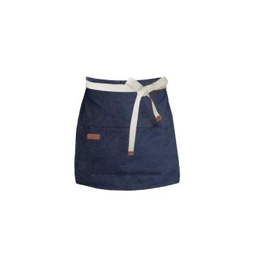 Imagem de Avental de Cintura Jeans Azul Algodao Cafeteria Bar Vegano